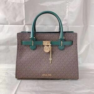 Michael Kors 35F1GHMS2B Hamilton Medium Racing Green Satchel Crossbody Handbag